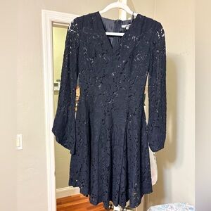 Chic Black Lace Long Sleeve Dress